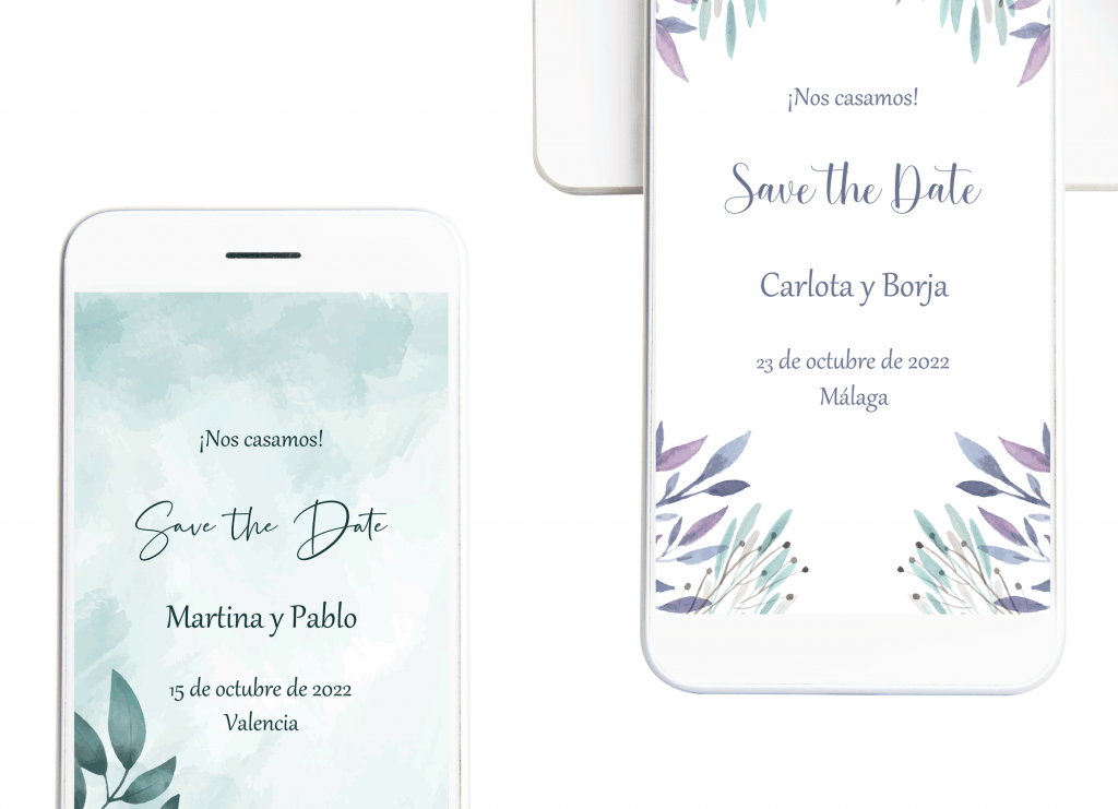 save the date digital de boda para enviar por WhatsApp email