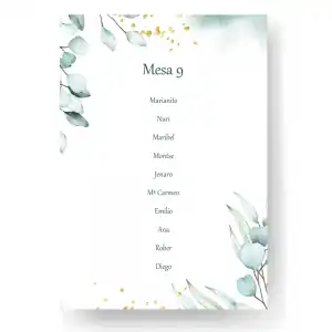 seating plan papeleria de boda eucalipto