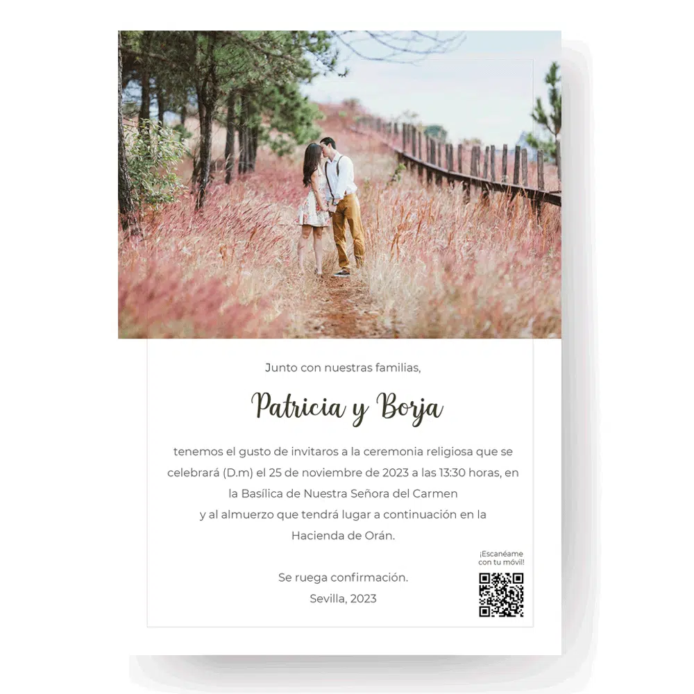plantilla invitacion de boda modelo fotografia novios