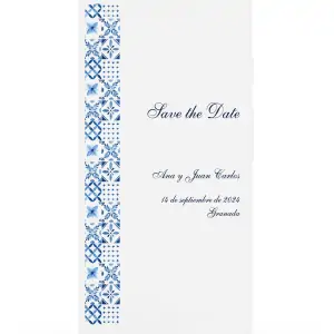 modelo Save the date Azulejo azul 1