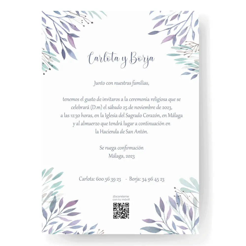 modelo lavanda plantilla de invitacion de boda