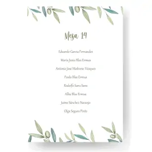 seating plan papeleria de boda jaen