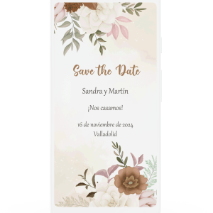 Diseño floral save the date