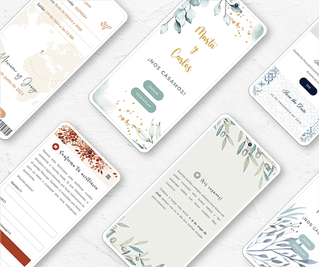 Invitaciones de boda digitales online por whatsapp web portada