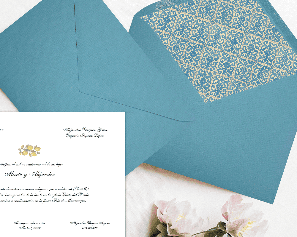 Modelo Limones - Invitaciones de boda de papel
