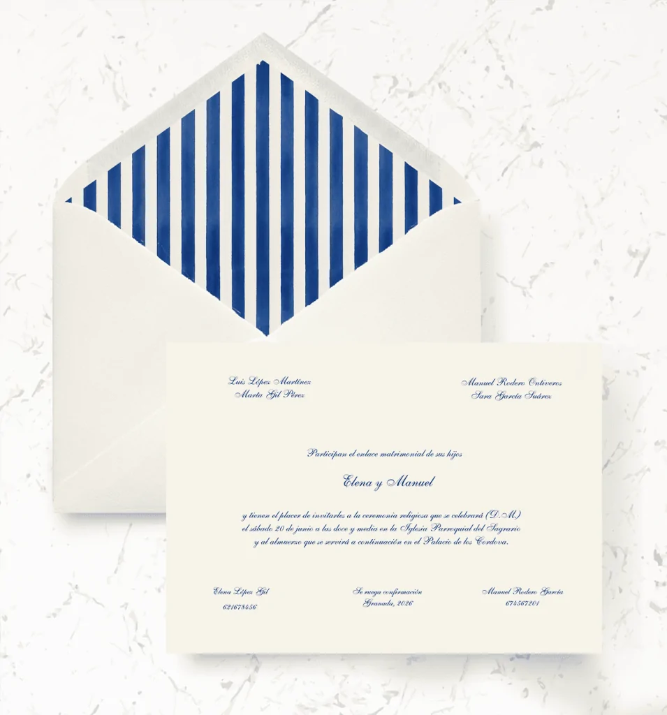Modelo Náutico - Invitaciones de boda en papel