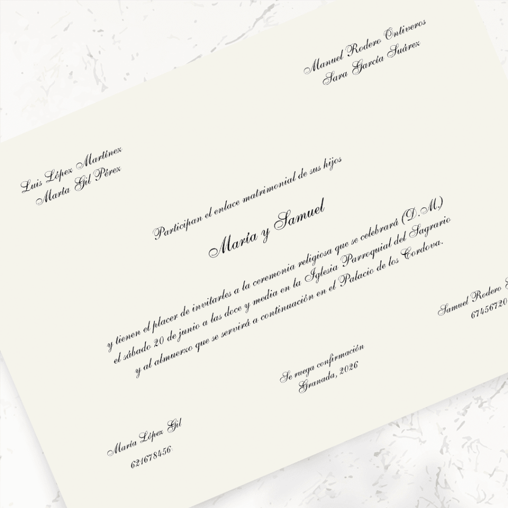 Invitaciones de boda de papel - Modelo Arándanos