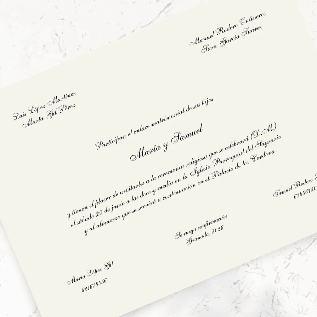 Invitaciones de boda de papel - Modelo Arándanos